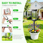 VICOUP 4 Pack Tall Solar Pathway Lights Outdoor, Bright Solar Powered Garden Lights Waterproof, Auto On/Off, Up to 15Hrs Outdoor Light for Path Yard Walkway Driveway Patio Lawn Decor Landscape