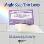 Dr. Bronner's Pure-Castile Magic Soap Bars (Lavender, 5 oz, 6-Pack)- Bath Soap with Regenerative Organic Certified Oils- For Face, Body & Hair - Gentle, Biodegradable, Vegan- Bar Soaps for Men & Women