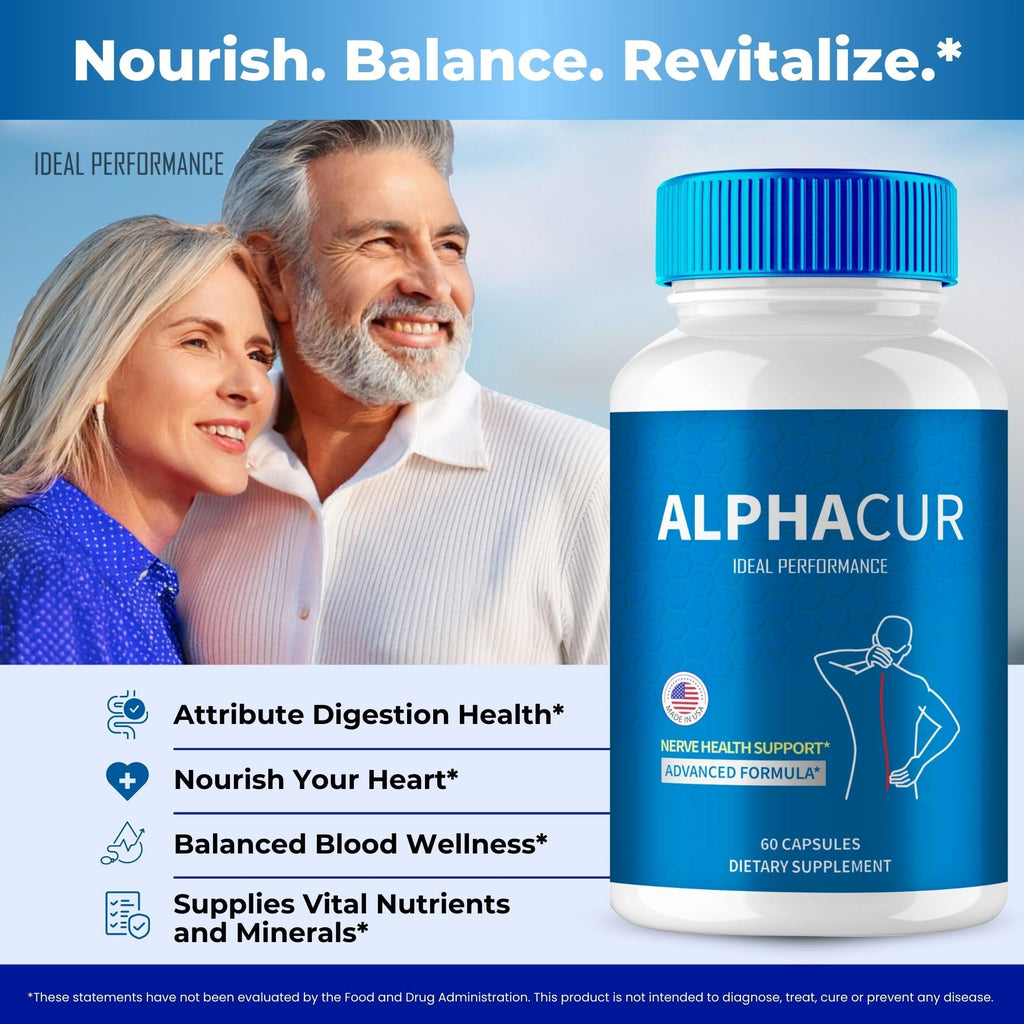 AlphaCur for Neuropathy Advanced Formula Capsules, Official AlphaCur for Nerve Pain Supplement Pills - Maximum, Strength All Natural Healthy Circulation & Stable Levels, Alpha Cur Reviews (3 Pack)