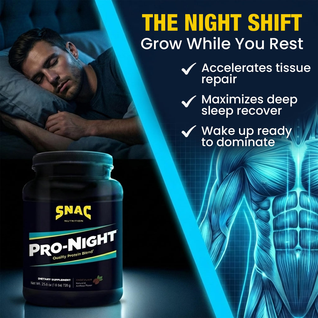 SNAC Pro-Night Protein Powder Blend - Flavored Protein, Chocolate, 1.6 lbs