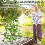 Heavy Duty 48"x16" Adjustable A-Frame Cucumber Trellis for Climbing Plants,iGreely Foldable Frame Rust-Proof Metal Trellis with Dense Grid,Perfect for Raised Beds, Garden,Tomatoes,Outdoor(Green)