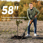 AgroPro Heavy Duty Shovel, 58 Inches, Black, High Carbon Steel, Fiberglass Handle, Modern Style