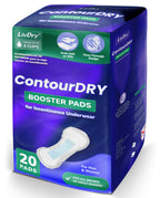 ContourDry Booster Pads XL by LivDry, Adds Max Absorbency to Adult Diapers with Flow-Through Design, Up to 4 Cups Capacity, More Coverage for Women and Men, 20 Count