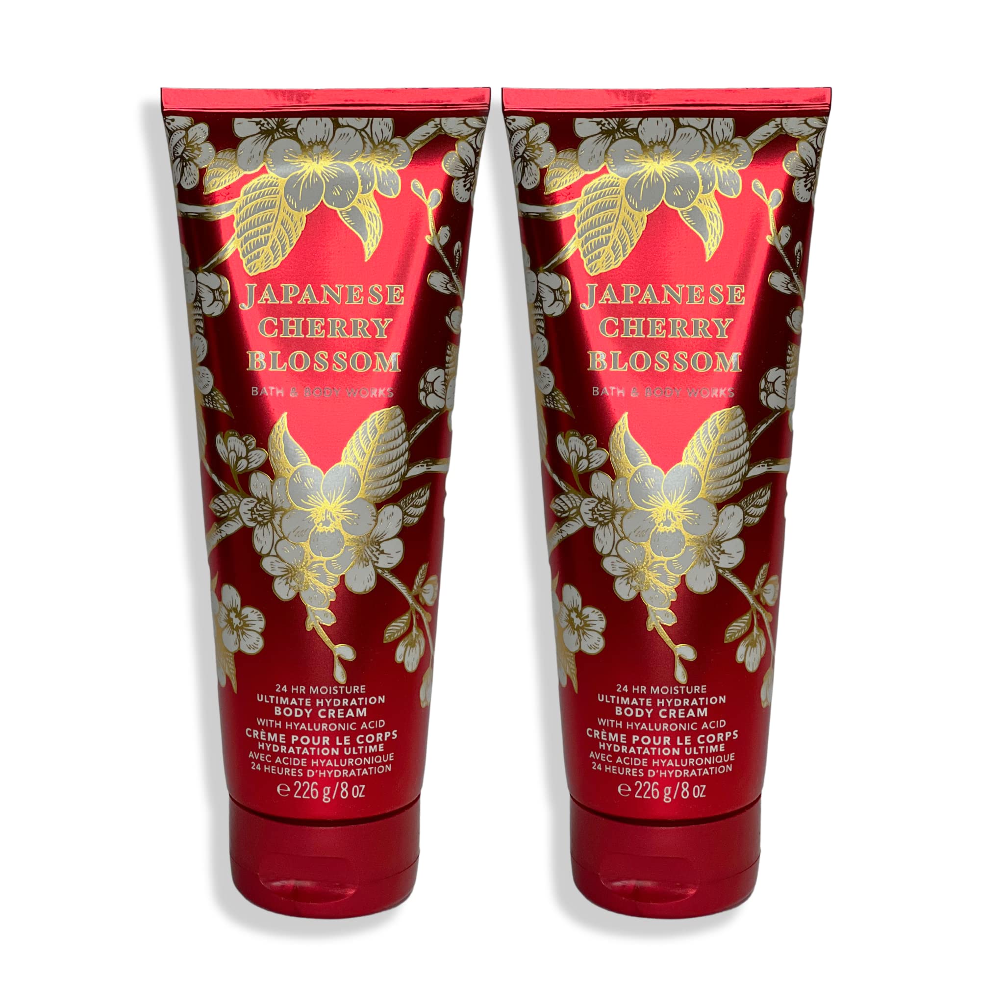 Bath and Body Works Japanese Cherry Blossom Body Cream Ultimate Hydration Gift Set For Women 2 Pack 8 Oz. (Japanese Cherry Blossom)