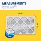 Aerostar 16x25x1 MERV 8 Air Filter, 6 Count, ACTUAL SIZE (15.75 x 24.75 x 0.75), HVAC, Air Conditioning & Furnace Filter Captures Dust, Lint & Pollen (MPR 600 / FPR 5), Made in USA