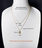 OZEL - Layered Gold Necklaces for Women - Crystal Colorful Delicate Cutting Pendant Necklace - 18K Gold Plated - Birthday Gifts (1M1234-2_green opal)