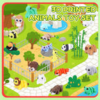 Gencokok 30PCS 3D Printed Animals Set, 1.96In Mini 3D Printed Animals, Animal Figurines Exquisite Cute Pocket Pets Toy, Cute Articulated Flexible Fidget Toy for Desk Decoration, Party Favors