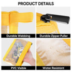 TICONN Tool Pouch, 1680D Oxford Small Tool Bag, Tool Pouches with Zipper, Clear Utility Bag Zipper Pouch for Tool Organizers and Storage (6PK Combo)