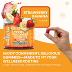 Sunless Glow Lycopene Beta Carotene Tanning Gummies Astaxanthin Vitamin C D E Flax Seed Selenium Amla l Tyrosine PABA Black Pepper 60 Count Strawberry Banana Flavor by Clean Nutra