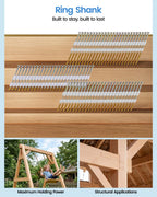 meite 21 Degree Framing Nails 3 Inch x 0.120'', Ring Shank Galvanized Plastic Collated Framing Nails for 21 Degree Framing Nailer, Full Round Head Structural Nails for Fencing Decking Sheding 1,000PCS