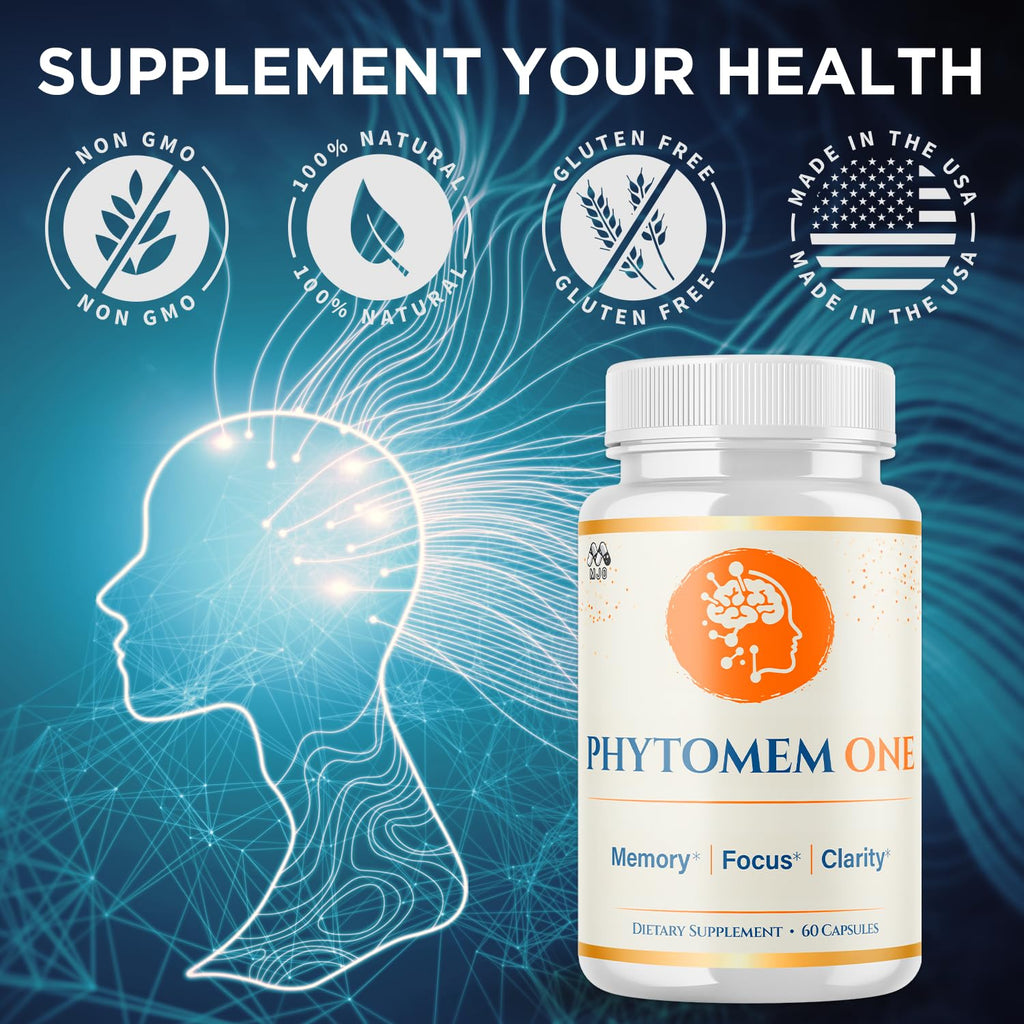 (5 Pack) Phytomem One Capsules, Official PhytomemOne Pills with All Natural Ingredients, Advanced Memory Support Supplement Brain Support Health and Wellness with Premium Multivitamins (300 Capsules)