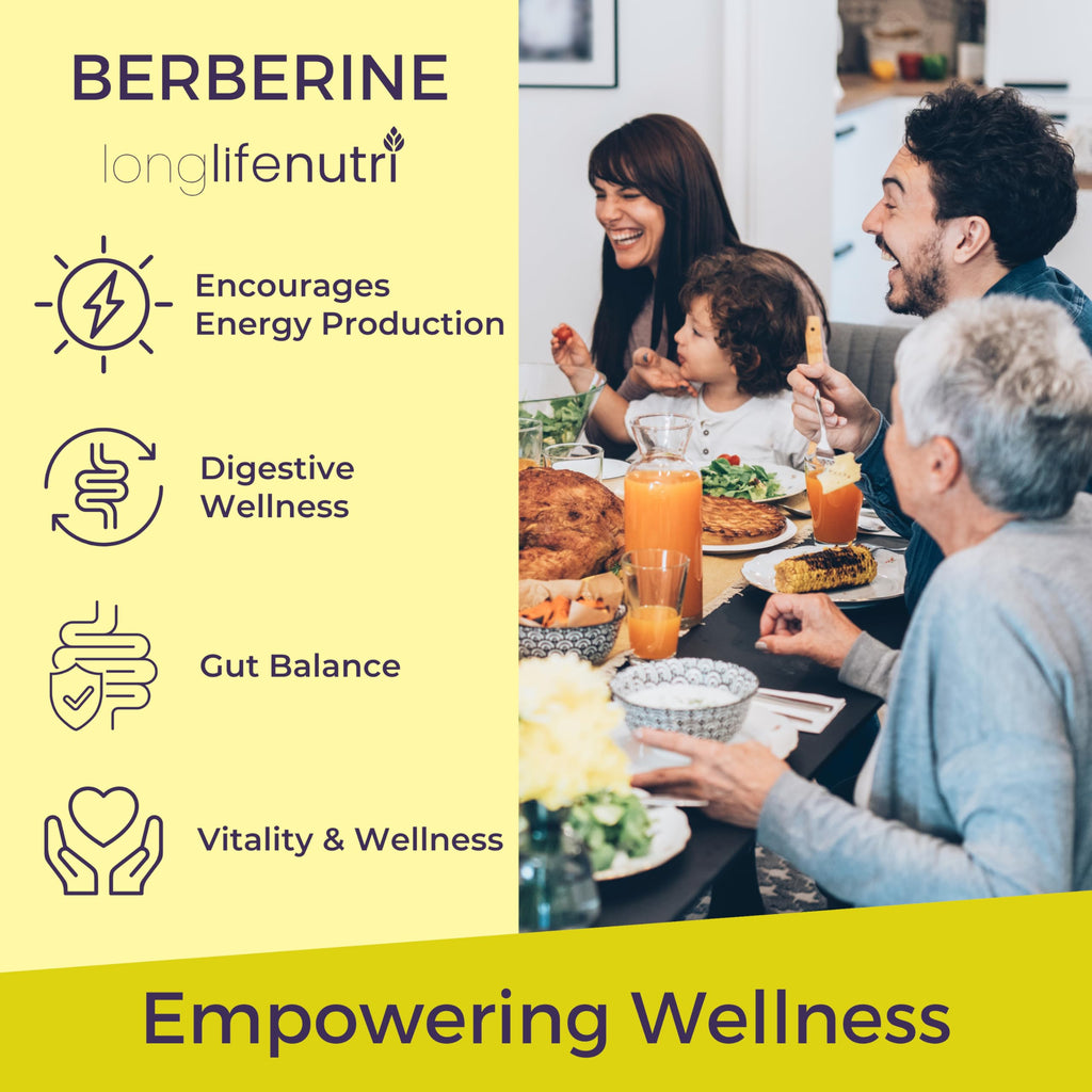 Berberine 500mg HCL Extract – from Berberis Aristata Vulgaris, 180 Vegetarian Capsules, Digestive Supplement for Overall Well-Being, 6-Month Supply, Non-GMO,1000mg per Serving, GMP Certified, USA Made
