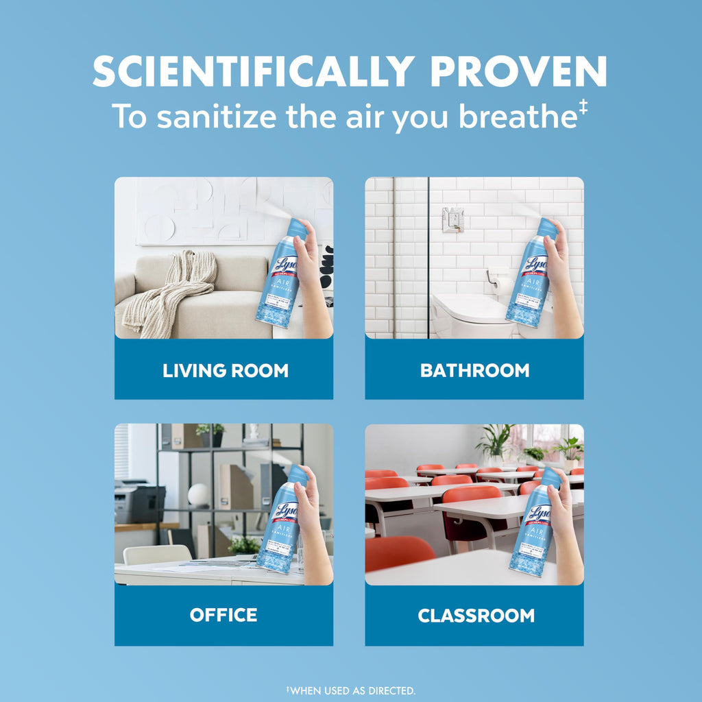 Lysol Air Sanitizer Spray with Bacterial Odor Eliminator for Home & Office, Sanitizing Air Spray, Air Freshener Alternative, Simple Fresh + Cotton Blossom + Lavender Sky, 10 oz (Pack of 3)