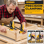 EQUIPTZ 6 inch Bar Clamps for Woodworking – 4 Pack Quick Grip Clamps Set with 150 lbs Force – Wood Clamps for Gluing, Carpentry, DIY, and Metalworking (6 inch Size, 4 Pack)
