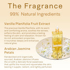 SAFA Vanillé Oil - Organic Oil for Face, Body, Hair, Nails & Aromatherapy | Vanilla Extract & Jasmine Petals - Essential Oil for Diffusers | After Shower Body Oil | Skin Moisturiser (4 Fl Oz)