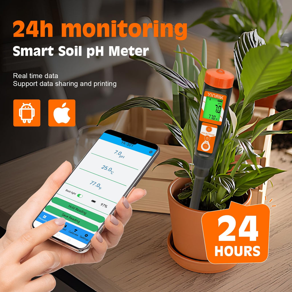 Digital pH Meter for Soil, YINMIK Soil pH Tester for Potted Plants