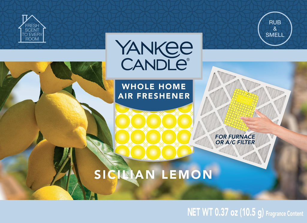 Yankee Candle Whole Home Air Freshener, Long Lasting Odor Eliminating Fragrance for Home, Continuous Room Freshener, Sicilian Lemon (Pack of 4)