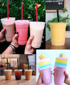 Cappatua 24 oz Clear Plastic Cups with Lids and STRAWS, Disposable Drinking Cups for Cold Drinks, Iced Coffee, Milkshakes, Smoothies, 25 Sets
