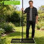 Lawn Leveling Rake, 42” x 10” Leveling Rake，Lawn Leveler w/ 72” Long Non-Slip Handle, Level Lawn Tool for Grass, Golf Field, Level Soil or Dirt Ground