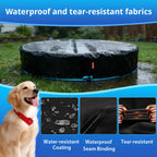 QH.HOME[2026 Upgraded Windproof] 71-72 inch Kiddie Pool Cover Round, Collapsible Dog Pool Cover with Super Windproof Ratchet Design, Odorless Waterproof Fabric Material and - Only Cover