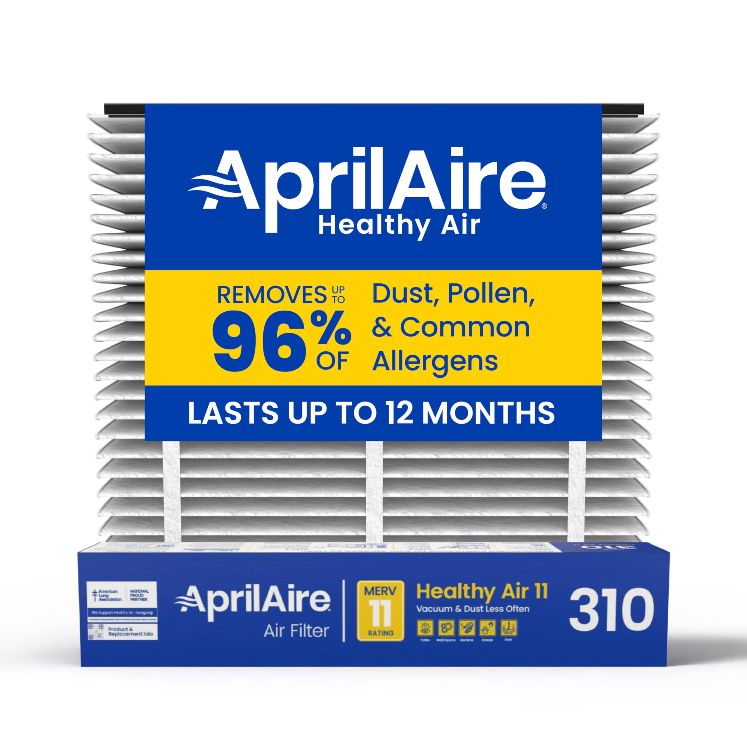 AprilAire 310 Replacement Filter for AprilAire Whole House Air Purifiers - MERV 11, Clean Air & Dust, 20x20x4 Air Filter (Pack of 1)