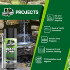 Sprayman Black Waterfall Foam Sealant - (2x12oz) Expanding Polyurethane Pond Foam Sealer, UV Resistant, Water Proof Spray for Landscape & Exterior, Straw Use, 2 Pack