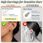 925 Sterling Silver Small Hoop Earrings for Women, 8MM Huggie