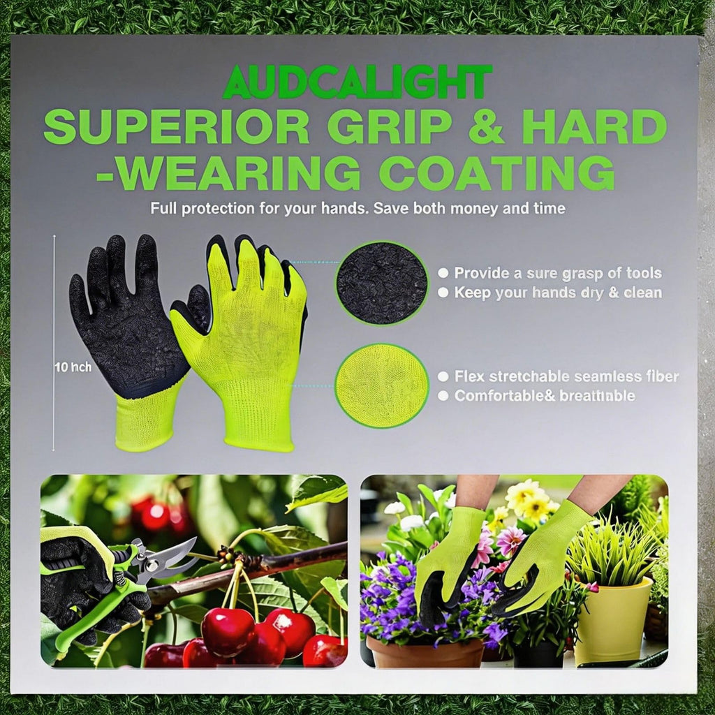 AUDCALIGHT 4-Pack Bypass Pruning Shears, Titanium Steel Blade,With Gardening Gloves,Shears Stainless, Ergonomic Hand Pruning Shears for Trees, Plants (Shears Gardening Tool Kit)
