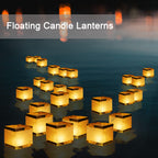 FUELYE Square Rectangle Floating Candles Lantern Sets,Outdoor Decoration Waterproof Floating Lanterns for Pool,River,Memorials,Wedding,Bar,and Parties(6Pack)
