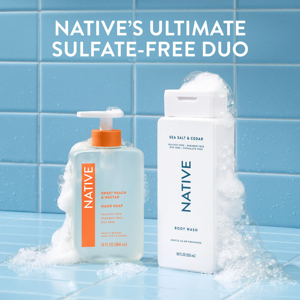 Native Sulfate Free Body Wash Contains Naturally Derived Ingredients | for Women & Men| Sea Salt & Cedar, 36 oz