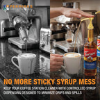 Syrup Pump, Compatible with 750ml Torani, DaVinci & Skinny, 6-Pack, Gold