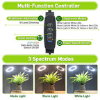 LETKEYS Grow Lights for Indoor Plants,Double Head Full Spectrum LED Plant Light with Stand,6 Dimmable Levels & 3 Lighting Modes, Auto On Off Timer 3/9/12H, 38-67 inches Adjustable Height, Black