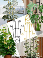 2Pcs Large Metal Trellis for Potted Plants Indoor, 33 Inch Tall Expandable Garden Trellis for Climbing Plants, Houseplant Support for Monstera, Ivy, Hoya Flower Outdoor (Gold)