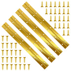 YHNTGB 4 PCS 12 Inch Stainless Steel Piano Hinge Heavy Duty with 48pcs Screws for Cabinets Boat Marine Door DIY Woodworking Storage Box Hatche Furniture Hardware Golden