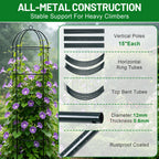 Trellis for Climbing Plants Outdoor, 60" Tall, 21" Dia, Heavy Duty Metal Garden Trellis Tower Potted Cages for Flowers Fruits Vegetable Cucumber Tomato Rose Clematis Pea Bean Raised Bed Trellises