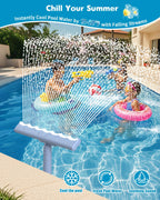 【2026 Upgrade】 Pool Fountain for Above and In-Ground Pools, 360° Adjustable Wide Waterfall Sprinkler with Extension Tube, Swimming Relaxation & Cooling 10-20 Degrees ﻿ ﻿ ﻿ ﻿