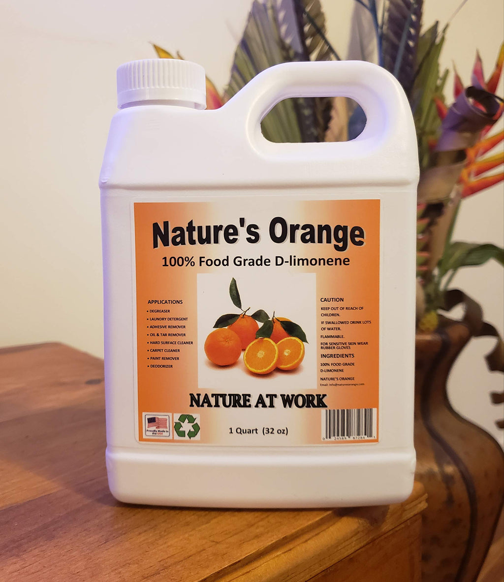 Nature's Orange 100% Pure Food Grade D-Limonene (Orange Oil Limonene Extract. Citrus Cleaner, Degreaser, and Deodorizer) 32 Fl. oz