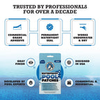 Burro Adhesives 10-Pack Waterproof Gray Pool Patches - Professional Grade PVC Repair Kit with 2.75" x 4" Heavy Duty Patches for Commercial & Residential Vinyl Liner Pools, Works Underwater & Dry