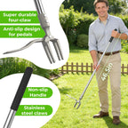 IVVIC One-Piece Stand Up Weed Puller Tool with Long Handle, 47" Assembleless Stainless Steel Garden Weeder Dandelion Root Removal Without Kneeling