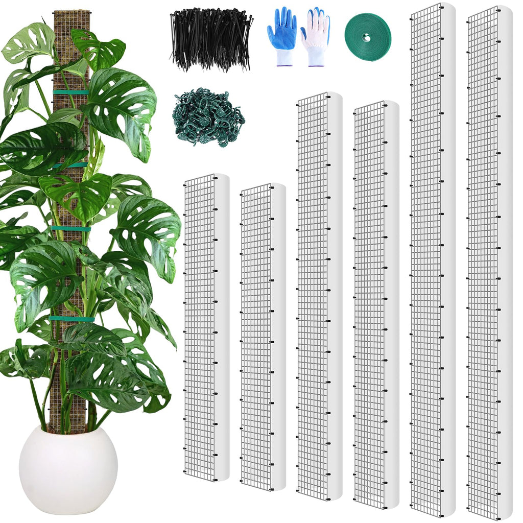 MUDEREK 6 Pack D Shape Sphagnum Moss Pole-24+40"+60"