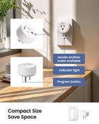 Zoiinet Remote Control Outlet Plug Switch, Buckle Design & Removable Wireless Light Switch, No Wiring Needed, 300 ft, 15A/1500W, Programmable, for Household Appliances