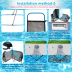 Pool Skimmer Screen Guard, Anti Rust Swimming Pool Skimmer Leaf Guard Net Blocker for Inground Above Ground Vinyl Lined, Pool Skimmer Leaf Catcher with Fine Mesh & Ultra Fine Mesh Easy to Install