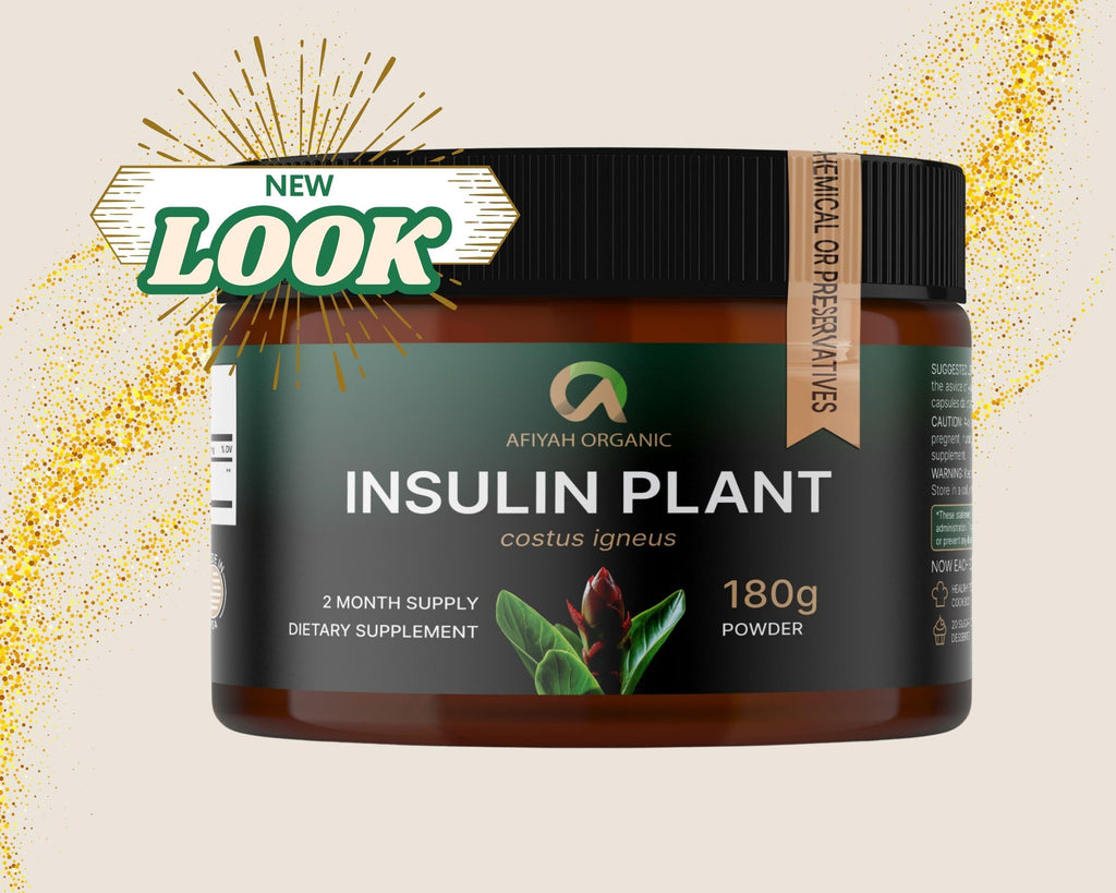 Afiyah Organic - Premium Quality Costus Igneus (Insulin Plant) Powder - No Bad Taste (2 Month Supply) - Made in the USA - Including Complete Health Support Program