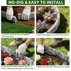 Landscape Edging Garden Edging Border Faux Stone Edging,17FT x 2.75 in Tall