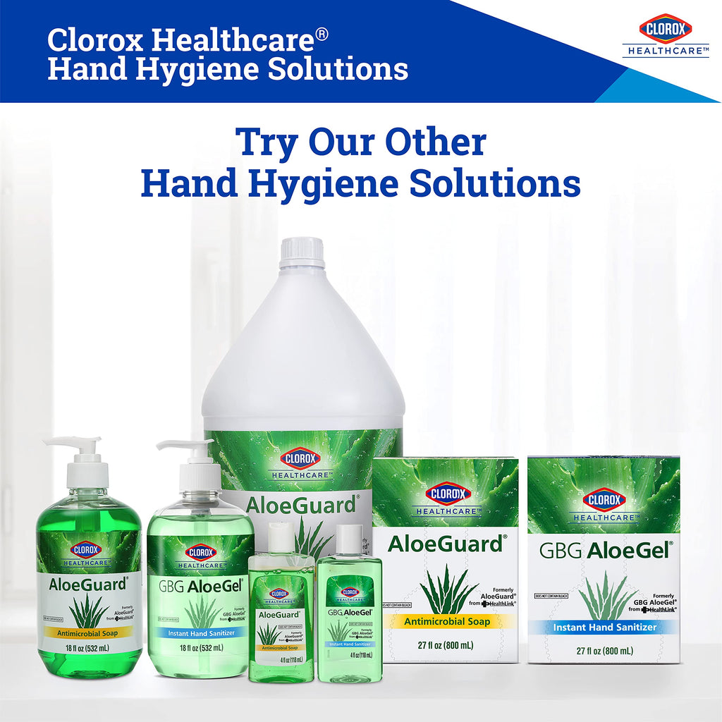 Clorox Healthcare AloeGuard Antimicrobial Liquid Hand Soap with Pump, Gentle and Moisturizing Hand Soap Bottle with Aloe Vera - Handwash for Healthcare & Everyday Use, 18 Fl Oz