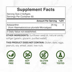 DEAL SUPPLEMENT Astaxanthin 24mg Per Serving (12mg Per Cap), 120 Softgels – Double Strength Microalgae – Antioxidant Supplements for Skin, Eyes, Joints & Immune Support – Non-GMO