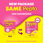 Pepto Bismol Liquicaps, Upset Stomach Relief, Nausea Relief, Heartburn Relief, Indigestion Relief, Anti Diarrhea Medication for Adults - 5 Symptom Fast Relief, No Flavor, 48 ct