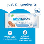 WaterWipes Sensitive+ Newborn & Baby Wipes, 3-In-1 Cleans, Cares, Protects, 99.9% Water, Unscented & Hypoallergenic, 540 Count (9 Packs)
