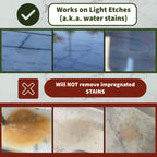 ESP Stone Care Marble Etch Remover Polishing Powder – Restores Light Etches on Marble, Travertine, Limestone & Calcite Stones – Easy DIY Use – No Special Tools, 1 oz. for Small Areas