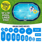 Shop Square 10-Foot-by-15-Foot Oval Pool Liner Pad for Above Ground Pools - Under Pool Padding, Above Ground Pool Pad Oval, Puncture Protection, Extend Liner Life, Durable Geotextile Material